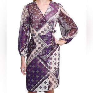 Calvin Klein Paisley Wrap Dress